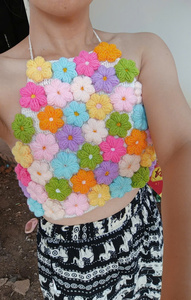 Ensembles de bikinis deux pièces en crochet pour femmes, hauts à imprimé floral et shorts taille haute, tenues de plage, fabrication OEM ODM au Vietnam - Product Image 2