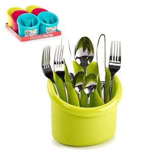 Set Scolapiatti per Posate PlasticForte 4 Pezzi, Porta Utensili da Cucina Colorato, Lavabile in Lavastoviglie - Product Image 1