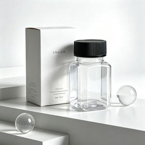 Impression sérigraphique sur bouteilles en plastique, bouteille carrée transparente en PET de 50 ml pour produits de santé - Product Image 4