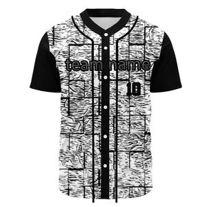 เสื้อเบสบอลพิมพ์ลายดิจิทัลแบบใหม่ล่าสุด พร้อมโลโก้สั่งทำ ปิดกระดุม ลายทาง โพลีเอสเตอร์ เสื้อกีฬา OEM - Product Image 1