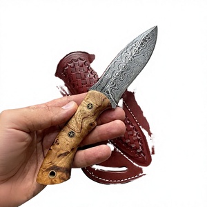 Couteau Bowie multifonctionnel de chasse et de camping en acier Damas de qualité industrielle, fait main, pointe clip, personnalisable OEM, manche en bois de manguier - Product Image 2