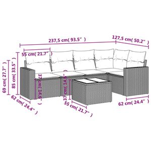 Ensemble de canapés de jardin en rotin PE beige avec structure en acier thermolaqué et verre trempé - Product Image 3