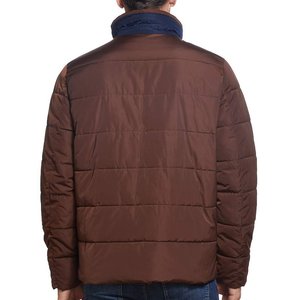 Men Brown Stand Collar Puffer Jacket Dark Chocolate Quilted <b>Bubble</b> <b>Coat</b> Winter Outerwear Rich Color Padded - Product Image 2