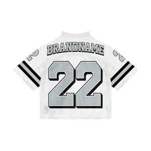 Full Customized Embroidered Mesh American Football Jerseys V Neck Boxy Plus Size Short Sleeve Oversized Moisture-Wicking 100% - Product Image 2