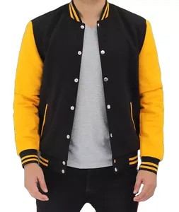 Classic Pattern-Decorated Men's Varsity Jacket <b>Athletic</b> Fit Comfortable Warm Fall Winter College or Sports Fashion Outerwear - Product Image 1