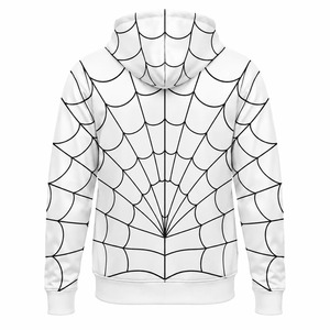 Spider-<b>Man</b> Solid Pocket Hooded Sweatshirt Unisex White <b>Black</b> Casual Knitted <b>Fleece</b> Lined Eco-Friendly 100% Cotton Regular Fit - Product Image 3
