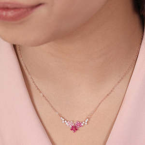 Super Oferta de Septiembre, Collar con Colgante de Flor de Plata de Ley 925 Chapado en Oro Rosa, para Mujer, Regalo de Joyería - Product Image 2