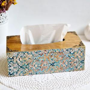 Caja de pañuelos de madera impresa líder en el mercado, caja de pañuelos de madera impresa de alta resistencia para oficina y estudio, estuche para pañuelos faciales al por mayor - Product Image 1