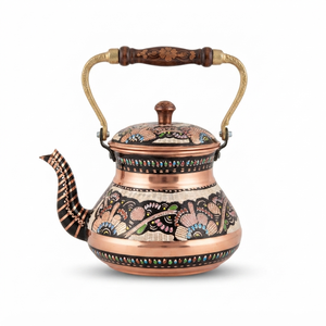 Handmade Turkish Copper <b>Tea</b> Kettle Pure Copper <b>Tea</b> Pot Traditional Wooden Handle Enamel Teapot OEM ODM Wholesale Manufacturer - Product Image 1