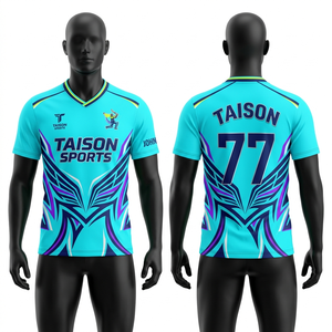 เสื้อคริกเก็ตผู้ชาย โพลีเอสเตอร์อินเตอร์ล็อคพรีเมียม 160GSM สีเทา-ดำ ดีไซน์แผงสี ระบายอากาศ แห้งเร็ว พิมพ์โลโก้แบบซับลิเมชั่นตามสั่ง - Product Image 4