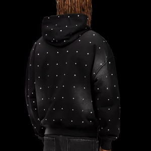 Sweat à capuche léger et respirant en polaire avec strass, haute qualité, coupe classique, pour homme, en polyester/coton, idéal pour l'extérieur – Offre Spéciale Hiver - Product Image 4