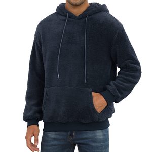<b>Sherpa</b> Solid Breathable Heavy Weight Oversized Pullover <b>Hoodies</b> for <b>Men</b> Winter Custom Logo Sweatshirts - Product Image 1