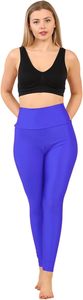Women's High Waist Athletic Pants Compression Fit <b>Shiny</b> <b>Leggings</b> Inner Pockets Tummy Control Solid Yoga Sports <b>Legging</b> - Product Image 6