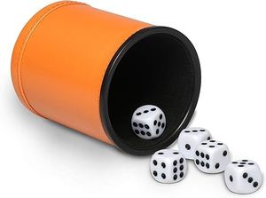 Juego de 10 Vasos para Mezclar Dados, Hechos a Mano, con Forro de Fieltro Clásico y Cuero PU, Silenciosos, para Fiestas y Bares - Product Image 6