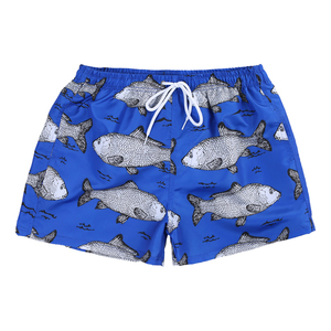 Shorts de bain unisexes pour hommes, séchage rapide, tissu tissé, imprimé floral, au-dessus du genou, légers, respirants, avec cordon de serrage - Product Image 5