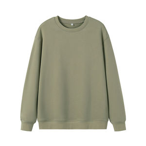 เสื้อสเวตเชิ้ตผู้หญิงสีเขียวมะกอก คอตั้ง ซับใน ป้องกันขนร่วง แขนยาว ผ้าถัก คอตตอน สวมใส่สบายๆ สำหรับฤดูใบไม้ร่วง มีโลโก้ด้านหน้า - Product Image 5