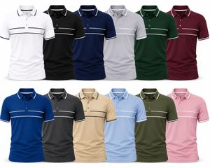 Chemise à manches courtes blanche pour homme en tissu jersey polyester/coton 220g respirant décontracté - Product Image 6