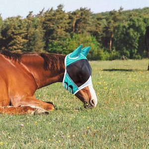 Máscara antimoscas para caballos con protección para orejas y nariz, diseño de malla para protección solar y contra insectos. - Product Image 4