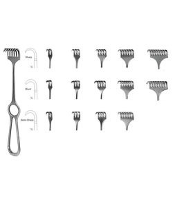 เครื่องมือผ่าตัดแบบ Volkmann Retractor ชนิดมีดโกน ปลายแหลมและปลายทู่ ทำจากสแตนเลสสตีล ใช้ซ้ำได้ สำหรับศัลยกรรมกระดูกและข้อและศัลยกรรมทั่วไป - Product Image 1