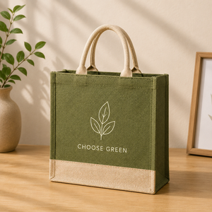Bolsa de Yute Ecológica Mediana AMANI con Logotipo Personalizado, Asa de Hombro Reutilizable para Compras y Regalos, 33x37x16cm (Bengala Occidental) - Product Image 3