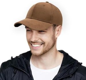 Gorra de Béisbol Marrón de 6 Paneles Ajustable para Hombre, Estilo Casual, Color Sólido, Hilo de Algodón, para las Cuatro Estaciones - Product Image 6
