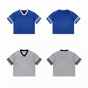 Breathable Cropped American Football Jersey V-neck Sublimation Printed Unisex Quick Dry 100% Polyester Customized Team <b>Name</b> - Product Image 1
