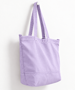 Lavender Cotton Canvas Tote <b>Bag</b>-Reusable Heavy Duty Folding Beach & Grocery Shopping <b>Bag</b> with Long Shoulder Handle <b>Medium</b> <b>Size</b> - Product Image 1