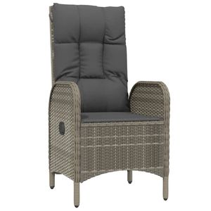 Grand ensemble de salle à manger de jardin en rotin PE gris, mobilier d'extérieur élégant et durable - Product Image 5
