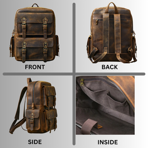 Top Quality Vintage Leather Made Leather <b>Backpacks</b> Custom Stylish Lightweight <b>Large</b> Capacity <b>Backpack</b> At Best Price - Product Image 2