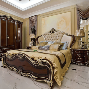 Armario Europeo Clásico de Lujo, Madera de Caoba con Acabado en Nogal Oscuro, Elegante Armario de Panel para Dormitorio, de Alta Gama para Apartamentos y Hoteles - Product Image 6