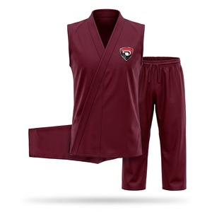 Uniforme de Taekwondo International Dumela, couleur bordeaux, en coton respirant, taille haute, personnalisable, durable, pour arts martiaux - Product Image 1
