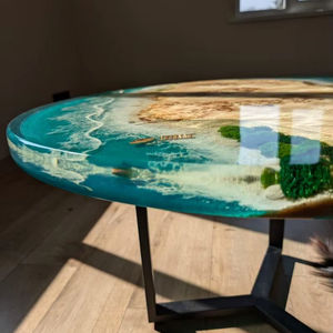 Plato Redondo de Resina con Diseño Marino - Vajilla Ecológica con Patrón de Plantas para Fiestas - Product Image 1