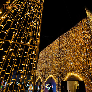 2m x 2m Festival de Noël Fée fil de caoutchouc guirlande <span class=keywords><strong>lumineuse</strong></span> extérieur étanche maison led rideau Pour mariage nouvel an Décoration - Product Image 1
