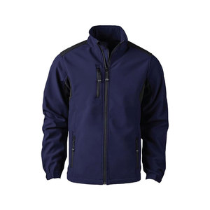 Chaqueta Softshell Azul para Hombre, Cortavientos, con Cuello Alto y Cierre de Cremallera, Ropa Casual para Exteriores, Temporada de Otoño, Corte Regular - Product Image 4