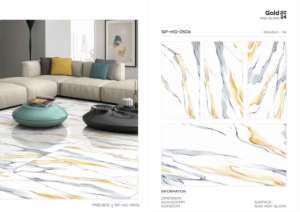 Azulejo de Porcelana de Lujo con Acabado Dorado Brillante, Formato Grande 600x1200, Superficie Pulida Premium para Paredes y Pisos, Uso en Interiores y Exteriores - Product Image 5