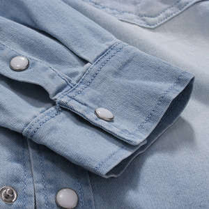 Denim <b>Shirt</b> <b>Button</b> Down Casual Fit for Daily Lifestyle Wear Fashion Layering and Travel Outfit Use - Product Image 3