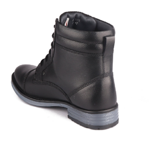 Botas de cuero genuino negro para hombre, calzado informal con cordones hasta el tobillo, zapatos resistentes para exteriores, botas elegantes para caminar en invierno y viajar - Product Image 5