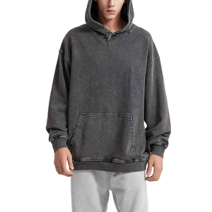 Sudadera con Capucha para Hombre, Lavado Ácido, Algodón Suave, Antiarrugas, Antipilling, Secado Rápido, Transpirable, Teñido Liso, Color Sólido, Otoño - Product Image 4