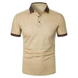 Chemise décontractée pour hommes, taille adulte, respirante, écologique, séchage rapide, tissu jersey en polyester et coton, manches courtes, motif uni - Product Image 5