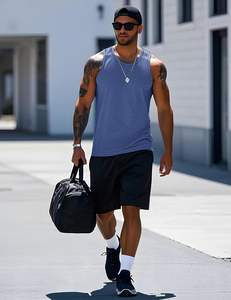 Camiseta sin mangas esencial para hombre: flujo de aire, capa suave, sensación ligera, movimiento relajado, textura suave, comodidad diaria, forma moderna, construcción resistente. - Product Image 4