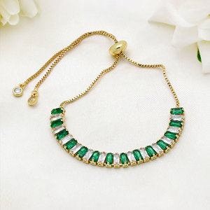 Wholesale 925 Silver <b>Gold</b> Plated CZ <b>Adjustable</b> <b>Bracelet</b> For Women fine <b>Bracelet</b> Jewelry for Girls Gift party Wedding - Product Image 1