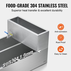 Cucina commerciale acciaio fabbricazione 304 acciaio inox sciroppo d'acero evaporatore vaschetta con valvole e termometro - Product Image 3