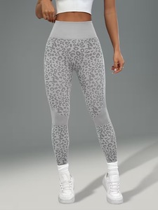 Women's Sculpting Leopard Print Compression <b>Tights</b> | High-Waist Yoga Gym Pants | Durable Active Running Leggings Set - Product Image 1