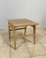 Table basse moderne en teck, design minimaliste, fabrication artisanale, mobilier de salon, plateau rectangulaire pour extérieur, structure en bois massif