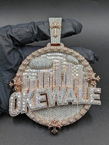 LUXESHINE JEWELLERY Themed Moissanite Silver Plated Pendant Crystal Rhinestone Micro Insert Inlay <b>Cross</b> Design Hip Hop <b>Charm</b> - Product Image 1