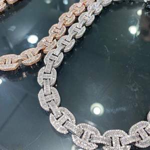 Custom Moissanite Diamond <b>Men</b> <b>Necklace</b> Hip hop Solid <b>Silver</b> Gold Plated Iced Out Cuban Link Chain Jewelry <b>Necklace</b> Accessories - Product Image 2