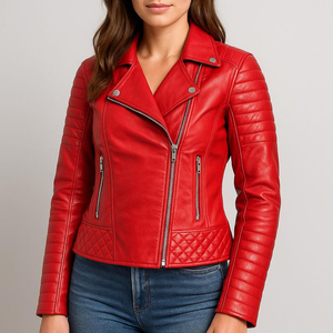 Veste en cuir d'hiver pour femme, construction en cuir naturel, idéale pour le confort et un style décontracté - Product Image 6