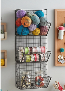 Cestas de Almacenamiento Modernas de Alambre Metálico, Organizador Rectangular Colgante de Pared para Organización y Almacenamiento Multiusos - Product Image 4