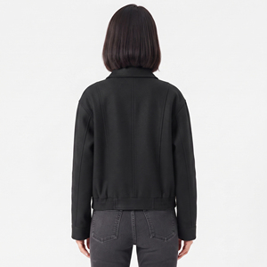 Veste d'hiver décontractée pour femme, entièrement zippée, en softshell, col rabattu, style bomber, 100 % polyester, ourlet élastique. - Product Image 2