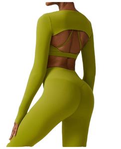 Conjunto de Ropa de Yoga de Alta Calidad para Mujer, Conjunto Deportivo de 3 Piezas para Gimnasio y Fitness, Sujetador Deportivo, Manga Larga y Leggings - Product Image 5